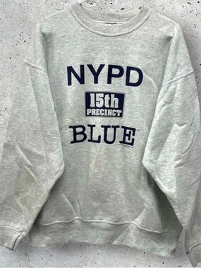 Vintage 1994 NYPD Blue TV Show 15th Precinct Distressed Crewneck Sweater // XL